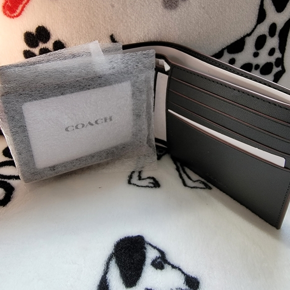 3 In 1 Compact ID Wallet In Signature Canvas COACH MEN - Picture 4 of 13